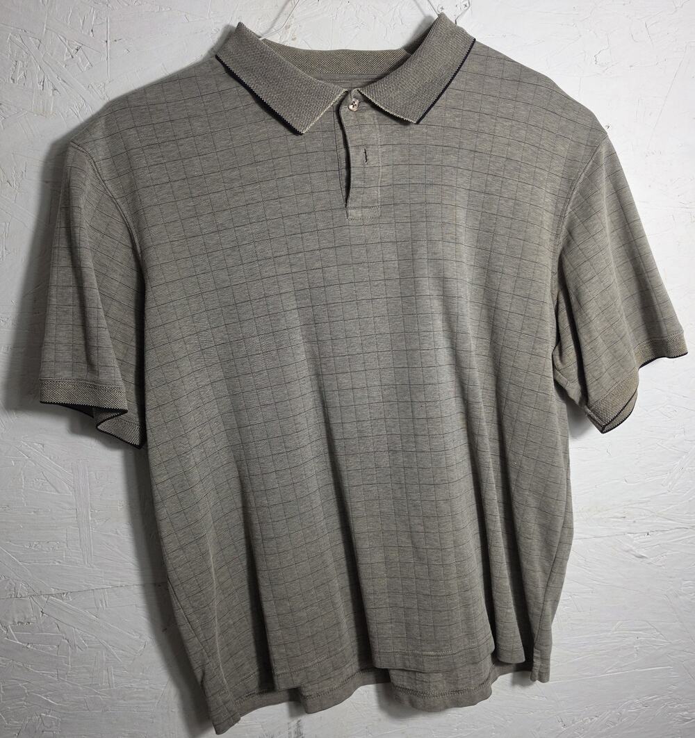 Hagar Swift Dry Gray Golf Polo Shirt Short Sleeve Size Large